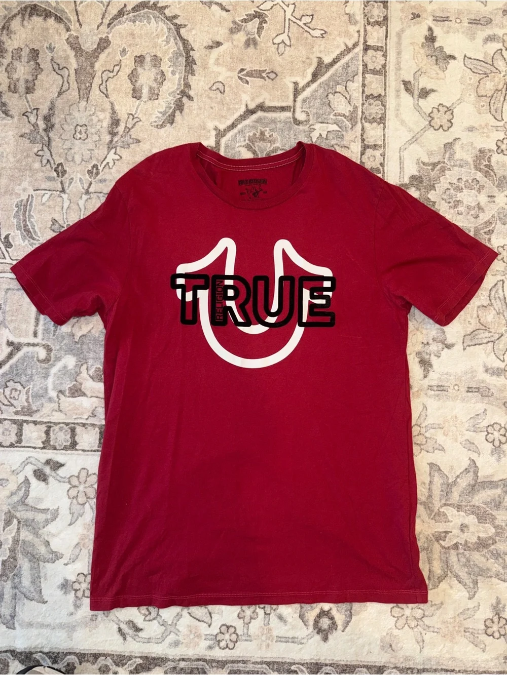 True Religion Women's Deep Pink Graphic Short Sleeve Tee